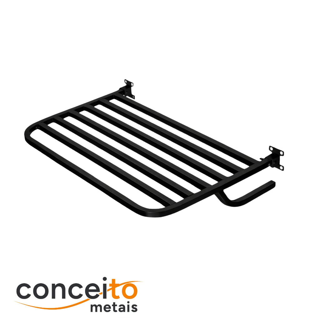 Banco articulado de aço preto para banheiro PNE 45x70 - 1030