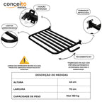 Banco articulado de aço preto para banheiro PNE 45x70 - 1030: detalhes