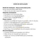 Banco articulado de aço preto para banheiro PNE 45x70 - 1030: modo de instalação