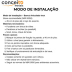 Banco articulado em inox polido PNE 45x45cm - 1055: modo de instalação