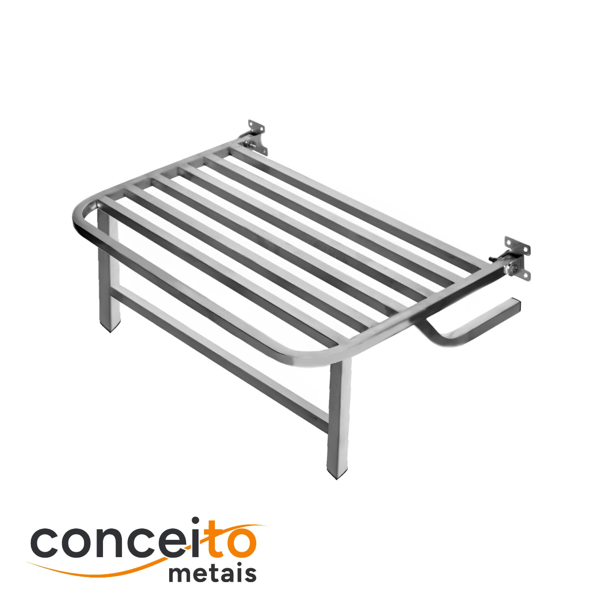 Banco articulado de inox para banheiro PNE 45x70 com pedestal - 1058