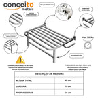 Banco articulado de inox para banheiro PNE 45x70 com pedestal - 1058: detalhes