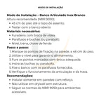 Banco articulado de inox para banheiro PNE 45x70 com pedestal - 1058: modo de instalação
