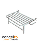 Banco articulado branco metal reforçado para banheiro PNE 45x70 com pedestal - 1059