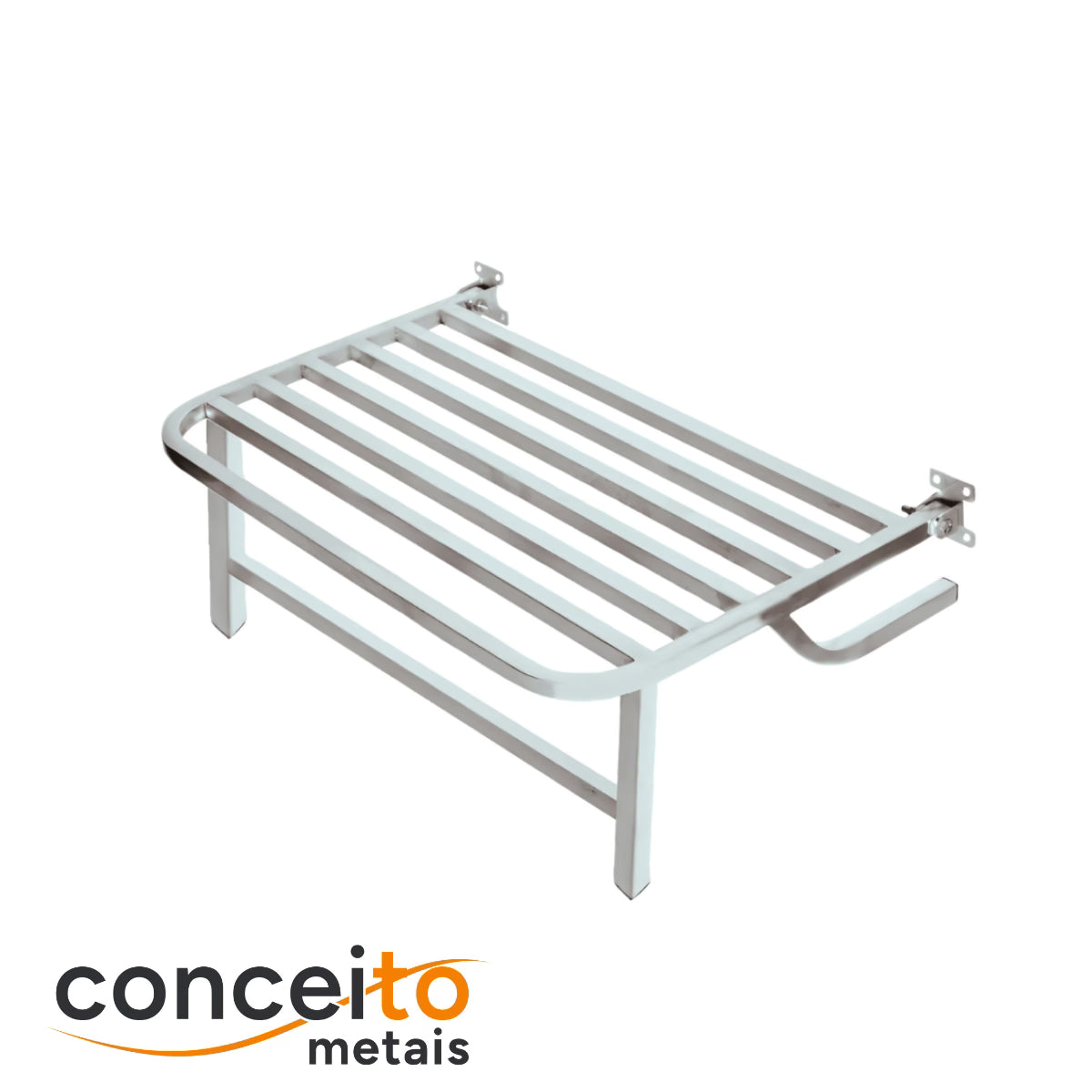Banco articulado branco metal reforçado para banheiro PNE 45x70 com pedestal - 1059