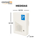 Alarme banheiro deficiente PNE audiovisual sem fio - 1112: medidas do alarme