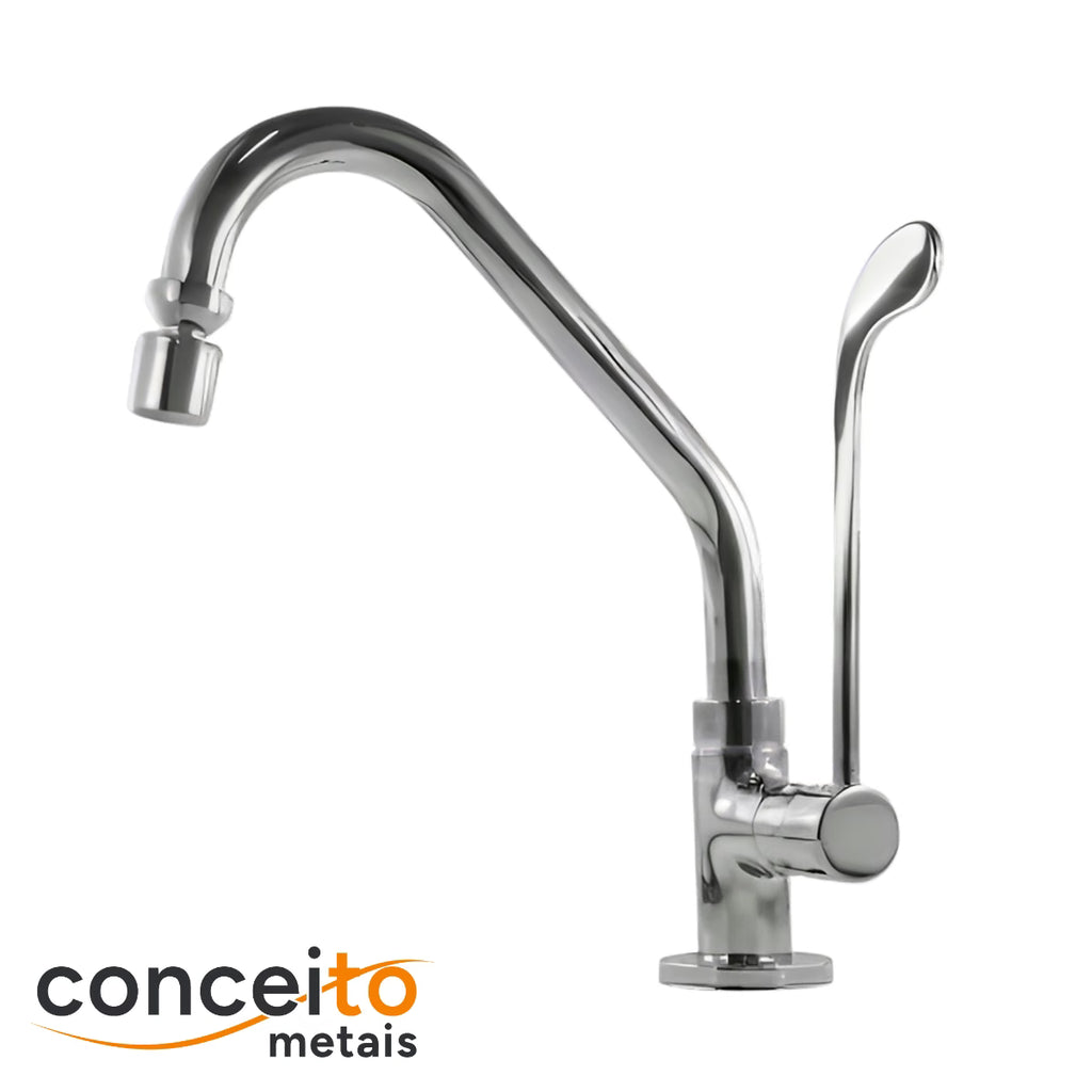 Torneira clínica alavanca mesa bica móvel altura 25 cm - 12002