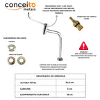 Torneira clínica alavanca reforçada mesa 16 cm 45° - 12004: detalhes e acessórios