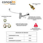 Torneira clínica de parede alavanca especial 20 cm - 12018: detalhes e acessórios