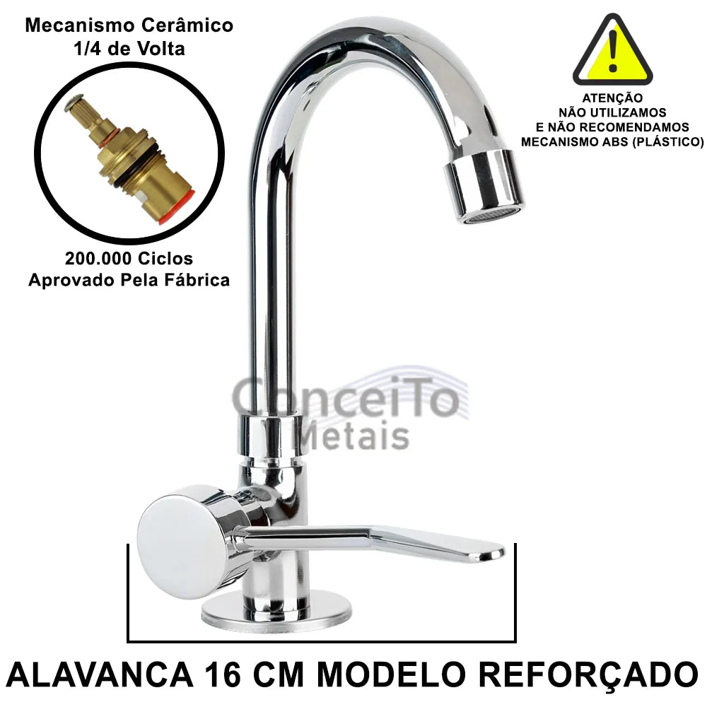 Torneira clínica hospitalar cotovelo metal conforme NBR9050 - 12022 - Conceito Metais
