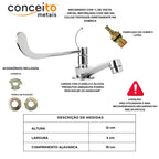 Torneira banheiro PNE deficiente 11,5cm - 12029: detalhes e acessórios