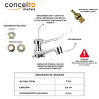 Torneira clínica hospitalar cotovelo em metal 11,5 cm - 12036: detalhes e acessórios
