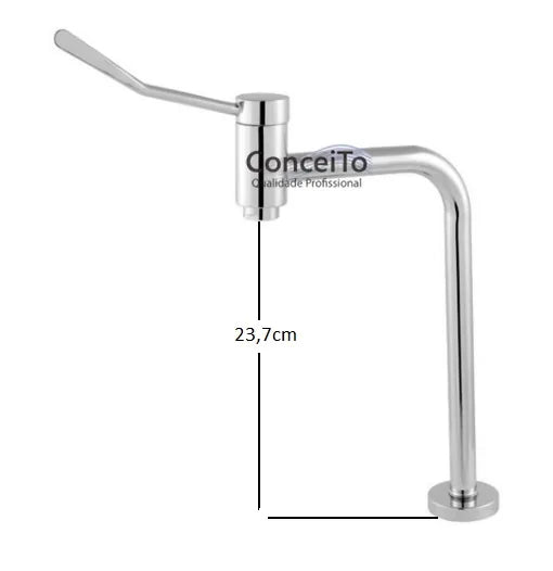 Torneira hospitalar clínica metal 23,7cm alavanca reforçada mesa 90° - 12045 - Conceito Metais (foto 2)