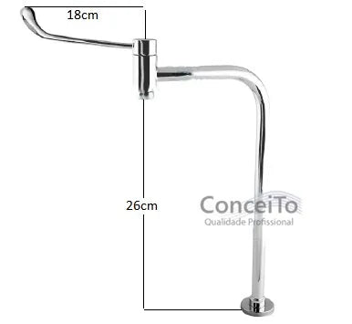 Torneira hospitalar clínica metal 26cm alavanca reforçada mesa 90° - 12047 - Conceito Metais (foto 2)