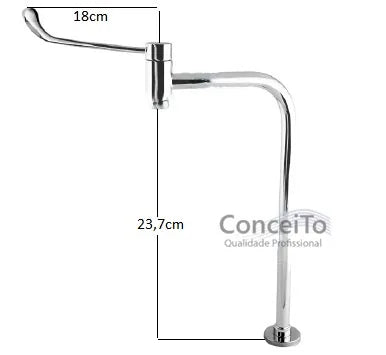 Torneira hospitalar clínica metal 23,7cm alavanca reforçada mesa 90° - 12048 - Conceito Metais (foto 2)