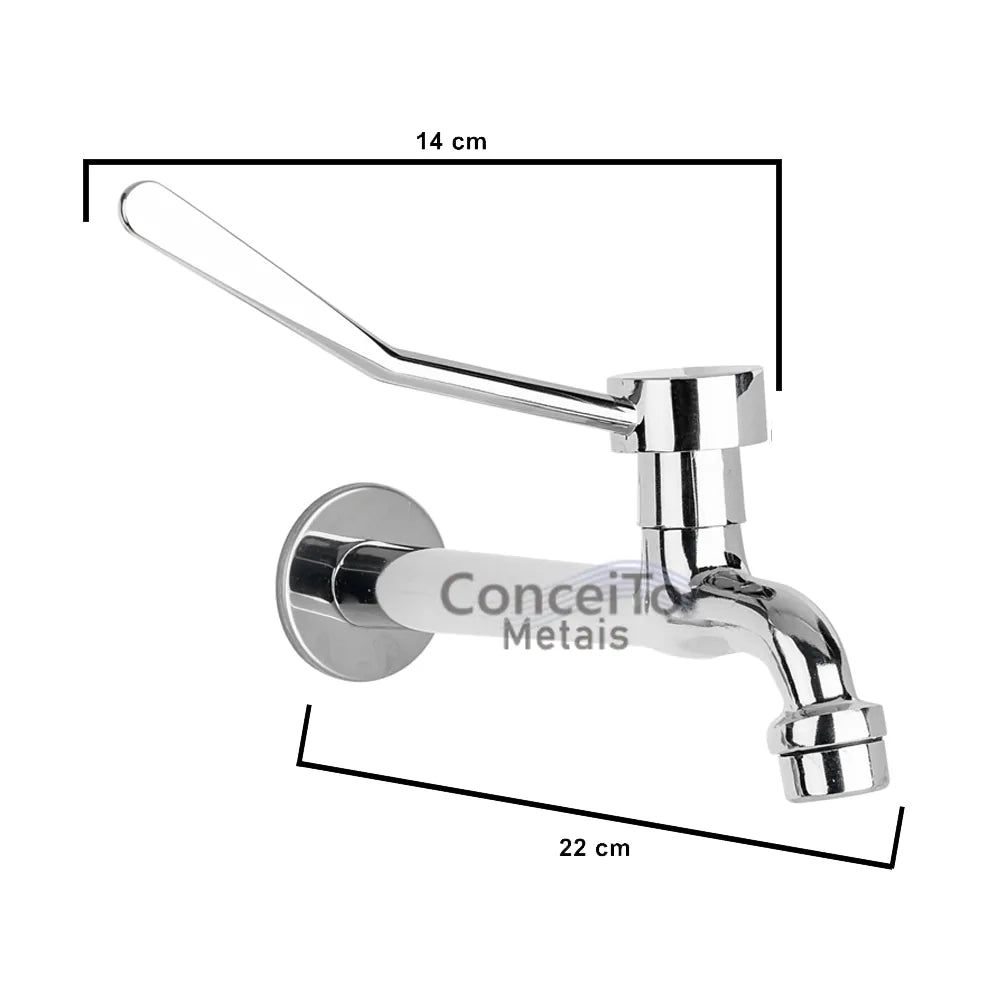 Torneira clínica de parede com arejador fixo 19cm - 12160 - Conceito Metais