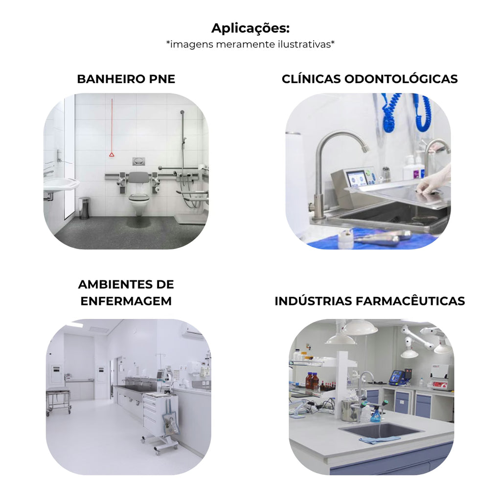 Torneira clínica de parede com arejador fixo 22cm - 12162: aplicações