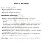 Torneira clínica de parede com arejador fixo 22cm - 12162: modo de instalação