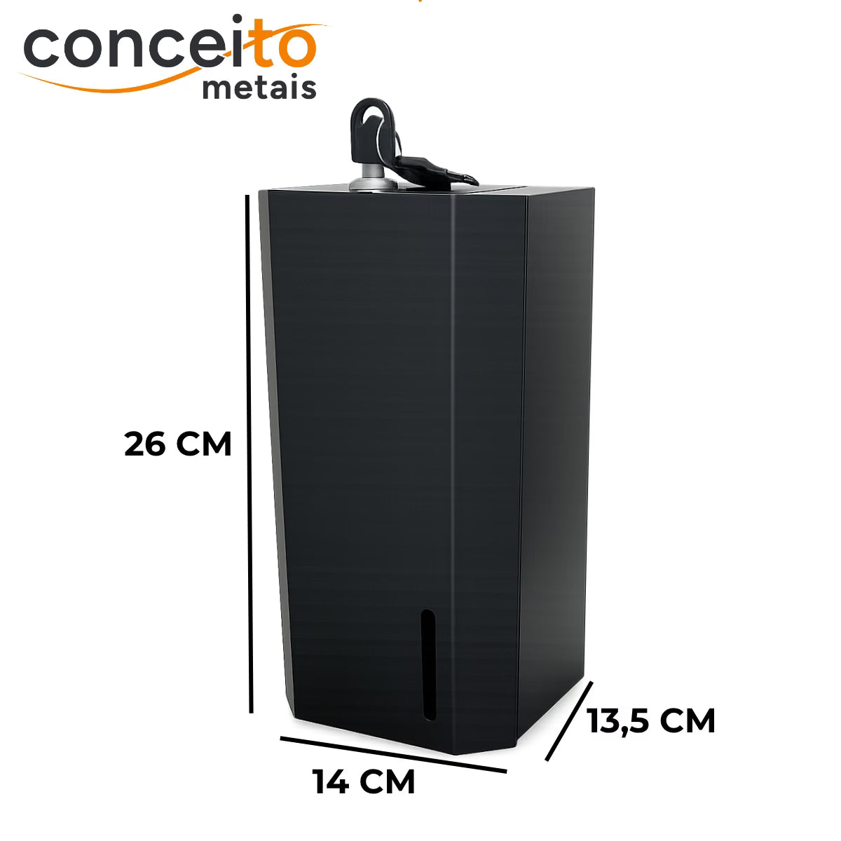 Toalheiro cai cai preto de metal reforçado com trava - 12179: medidas 26 x 14 x 13,5 cm