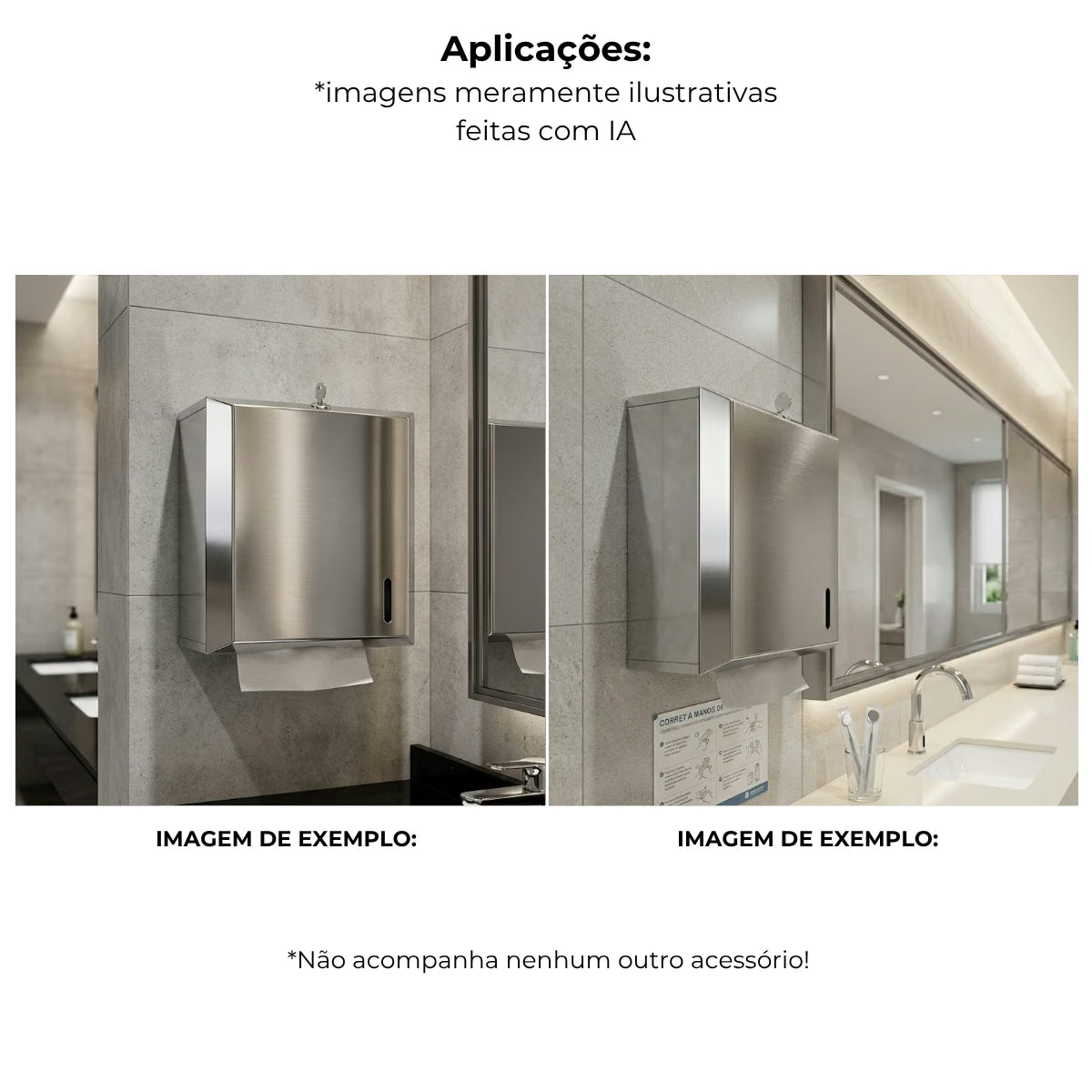 Toalheiro inox interfolhas com trava - 12182: aplicações