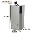 Toalheiro cai cai inox com trava - 12183: medidas