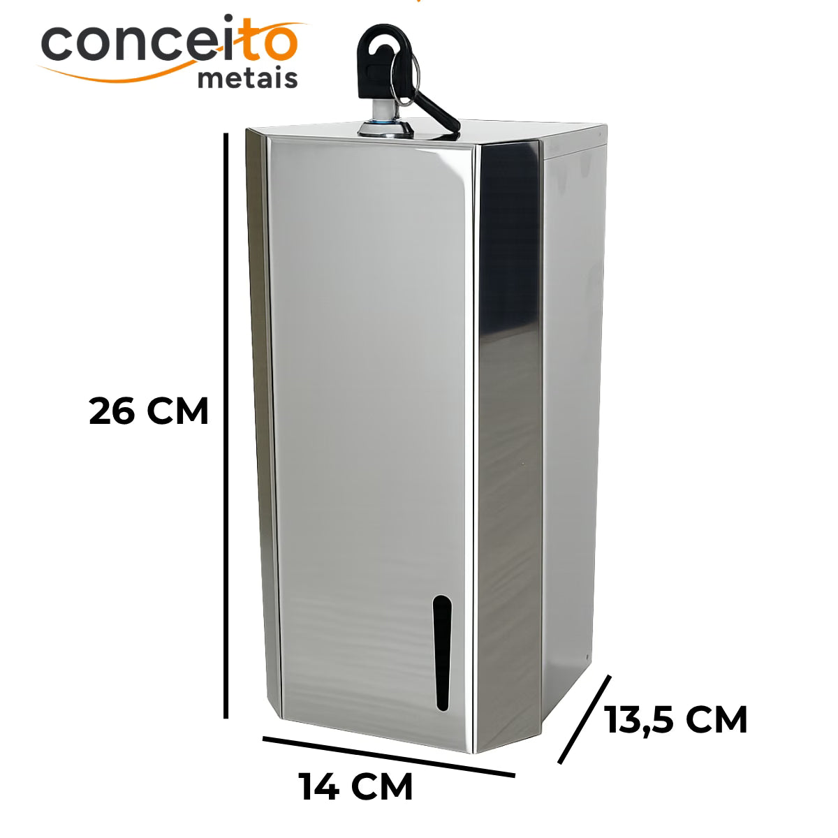 Toalheiro cai cai inox com trava - 12183: medidas