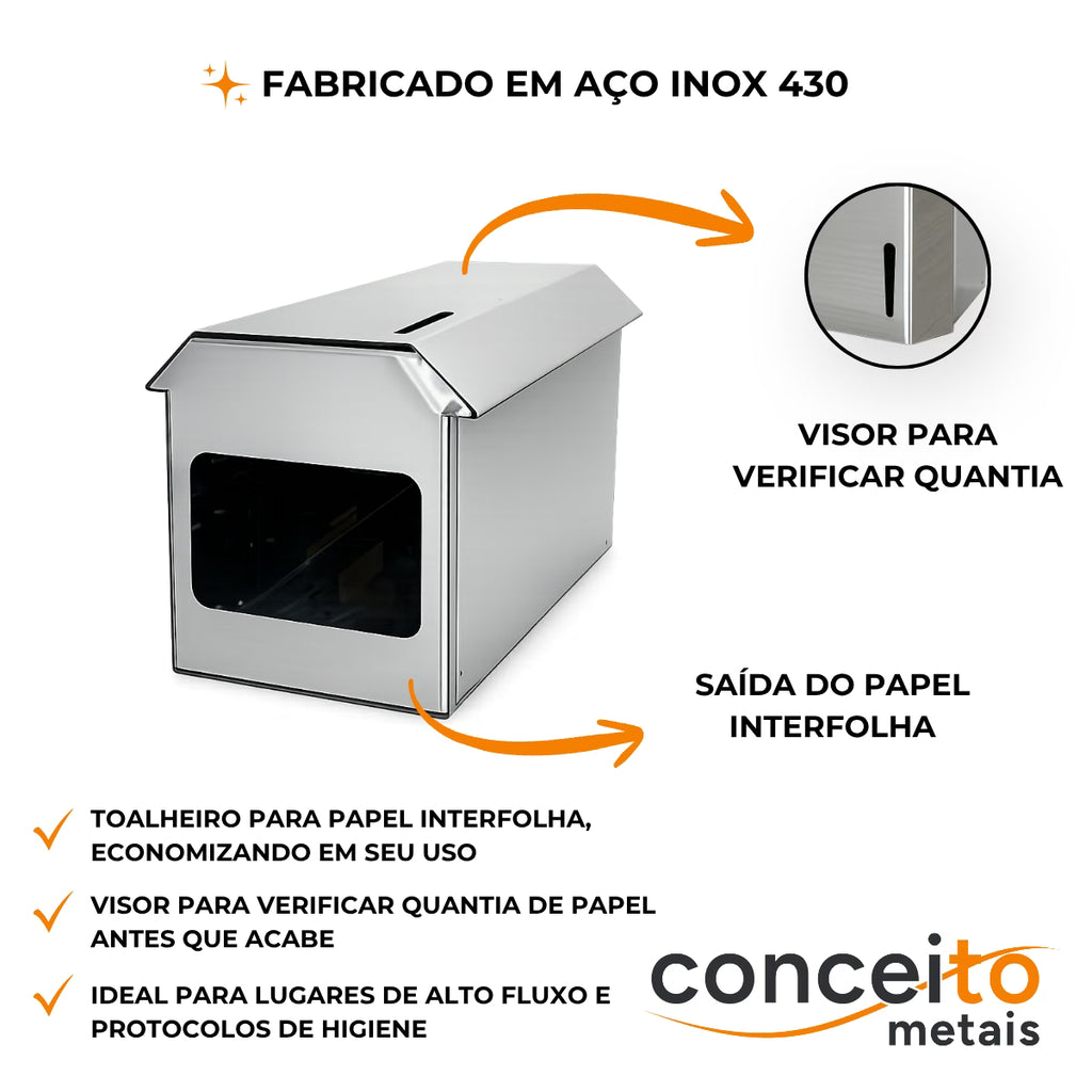 Toalheiro cai cai inox com trava - 12183: detalhes