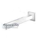 Bica ou torneira luxo quadrada sem registro para acionador de pedal comprimento 35 cm - 12191 - Conceito Metais