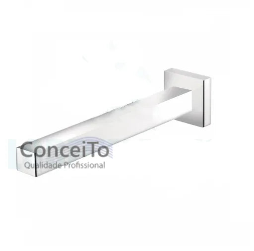 Bica ou torneira luxo quadrada sem registro para acionador de pedal comprimento 35 cm - 12191 - Conceito Metais