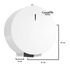 Dispenser de papel higiênico aço carbono branco 400mts com porta cadeado - 12281 - Conceito Metais (foto 2)