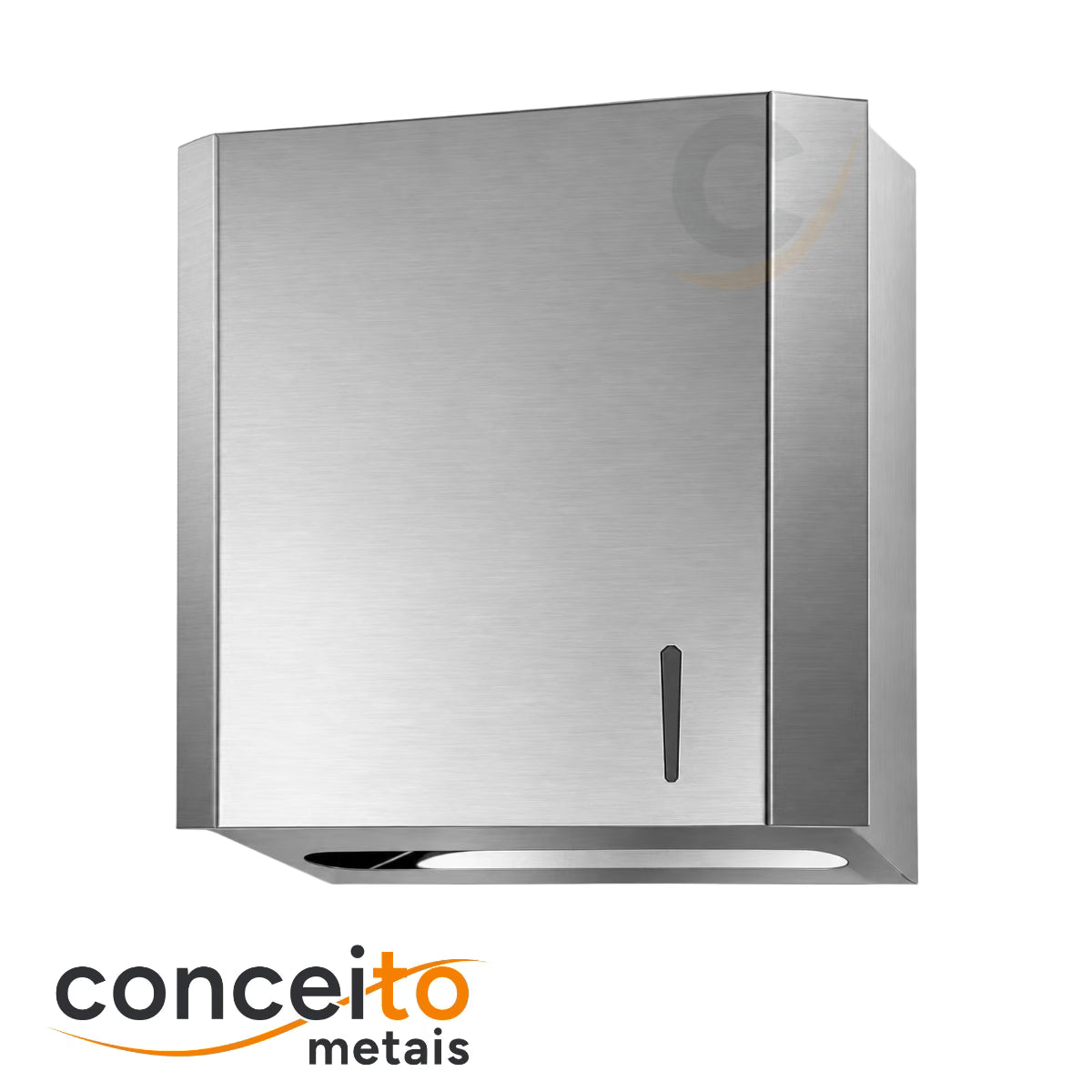 Toalheiro em aço inox escovado interfolhas com trava - 12288