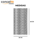 Piso tátil alerta em chapa inox escovado 25x50 - 12400: medidas 25 x 50 cm