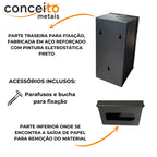 Toalheiro cai cai em aço reforçado pintura eletrostática preto - 12869: acessórios incluídos e detalhes