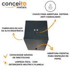 Toalheiro cai cai em aço reforçado pintura eletrostática preto - 12869: fabricação e chave