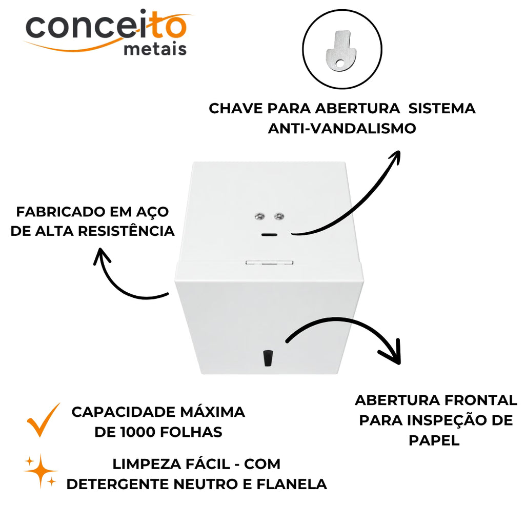 Toalheiro cai cai em aço reforçado pintura eletrostática branco - 12870: detalhes