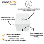 Toalheiro cai cai em aço reforçado pintura eletrostática branco - 12870: detalhes