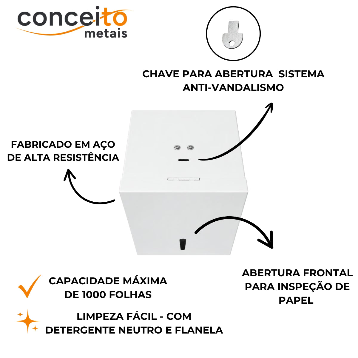 Toalheiro cai cai em aço reforçado pintura eletrostática branco - 12870: detalhes