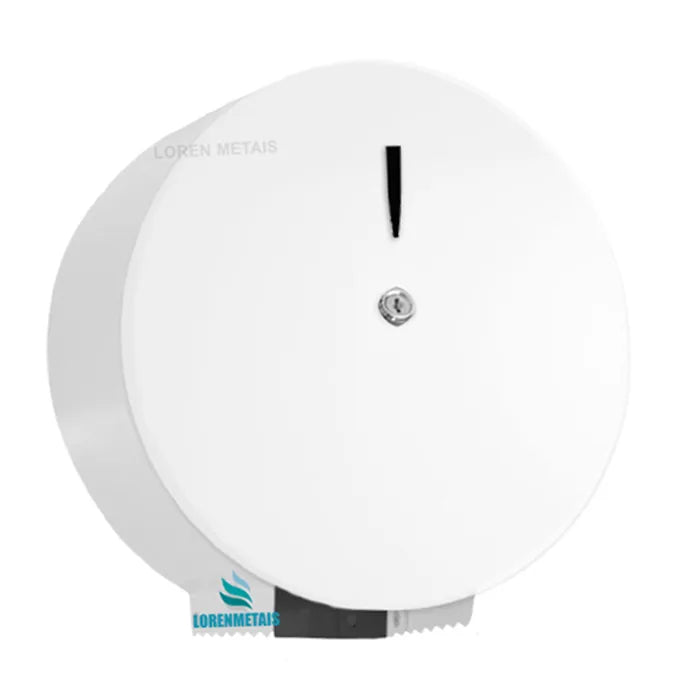 Dispenser de papel higiênico aço carbono branco 400 mt com chave - 12891 - Conceito Metais