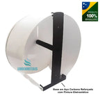 Dispenser de papel higiênico aço carbono branco 400 mt com chave - 12891 - Conceito Metais (foto 2)