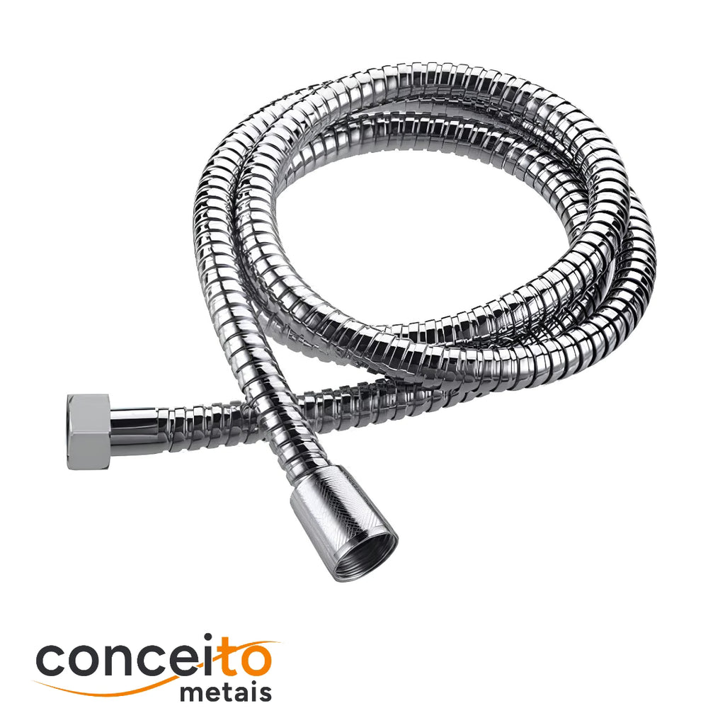 Mangueira engate flexível metal cromado 1,20m ducha - 13014