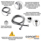 Mangueira engate flexível metal cromado 1,20m ducha - 13014: detalhes