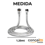 Mangueira engate flexível metal cromado 1,20m ducha - 13014: medidas