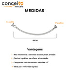 Mangueira engate flexível metal cromado 60cm ducha - 13015: medidas