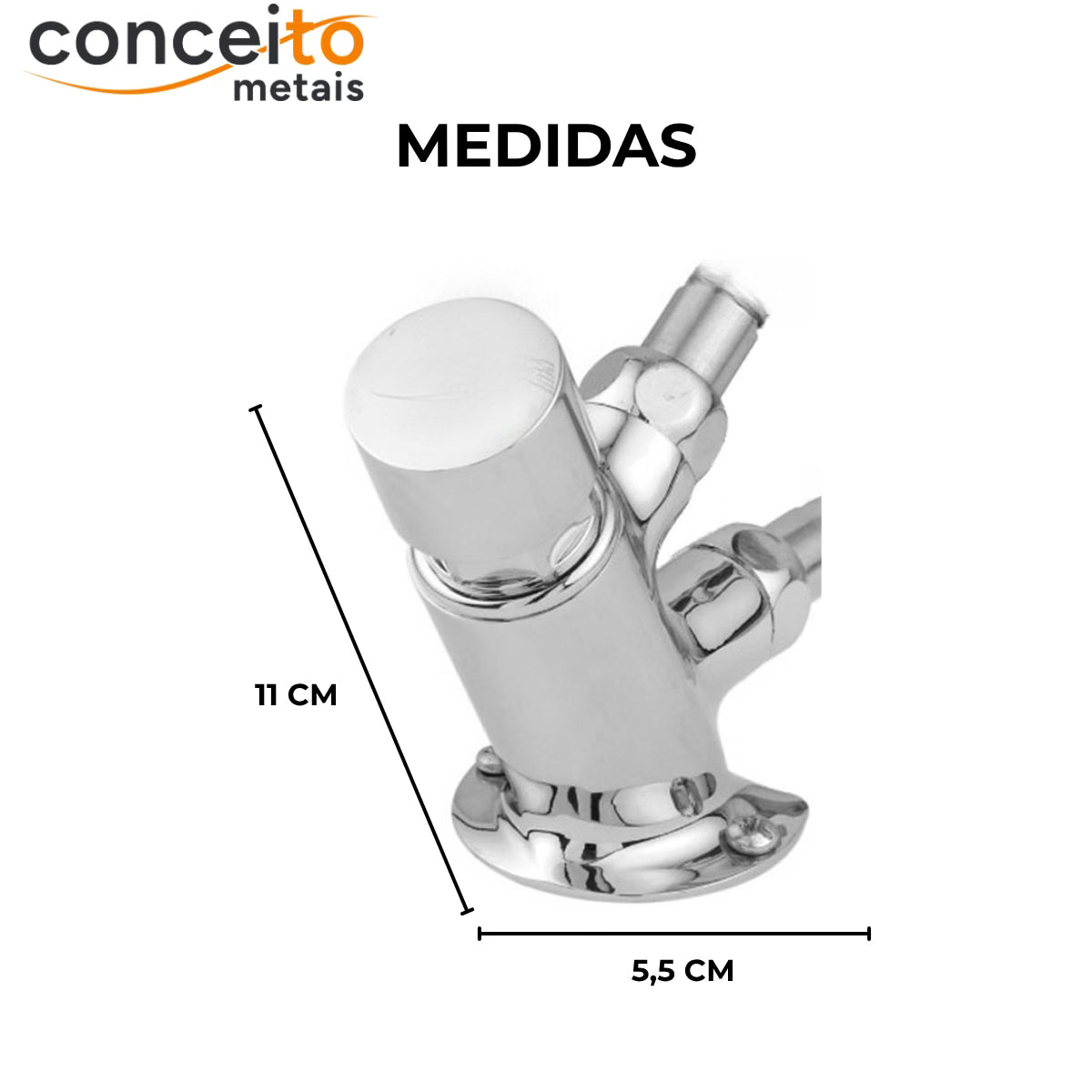 Acionador de pedal mecânico metal - 13057: medidas 11 x 5,5 cm