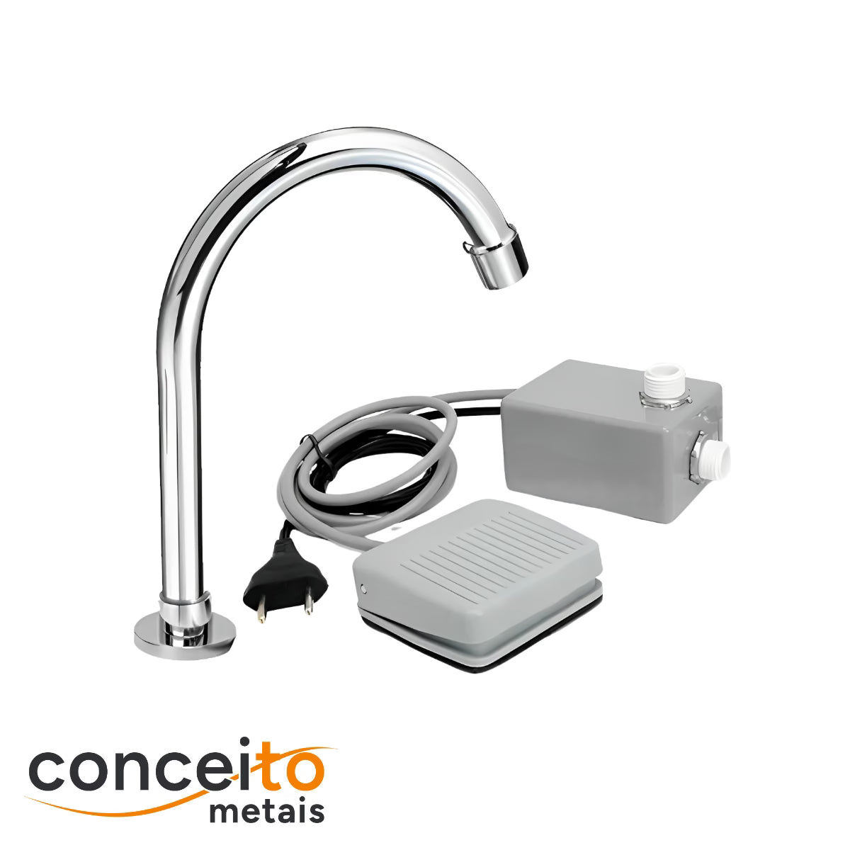 Kit acionador de pedal elétrico 110V com torneira bica alta móvel - 13115