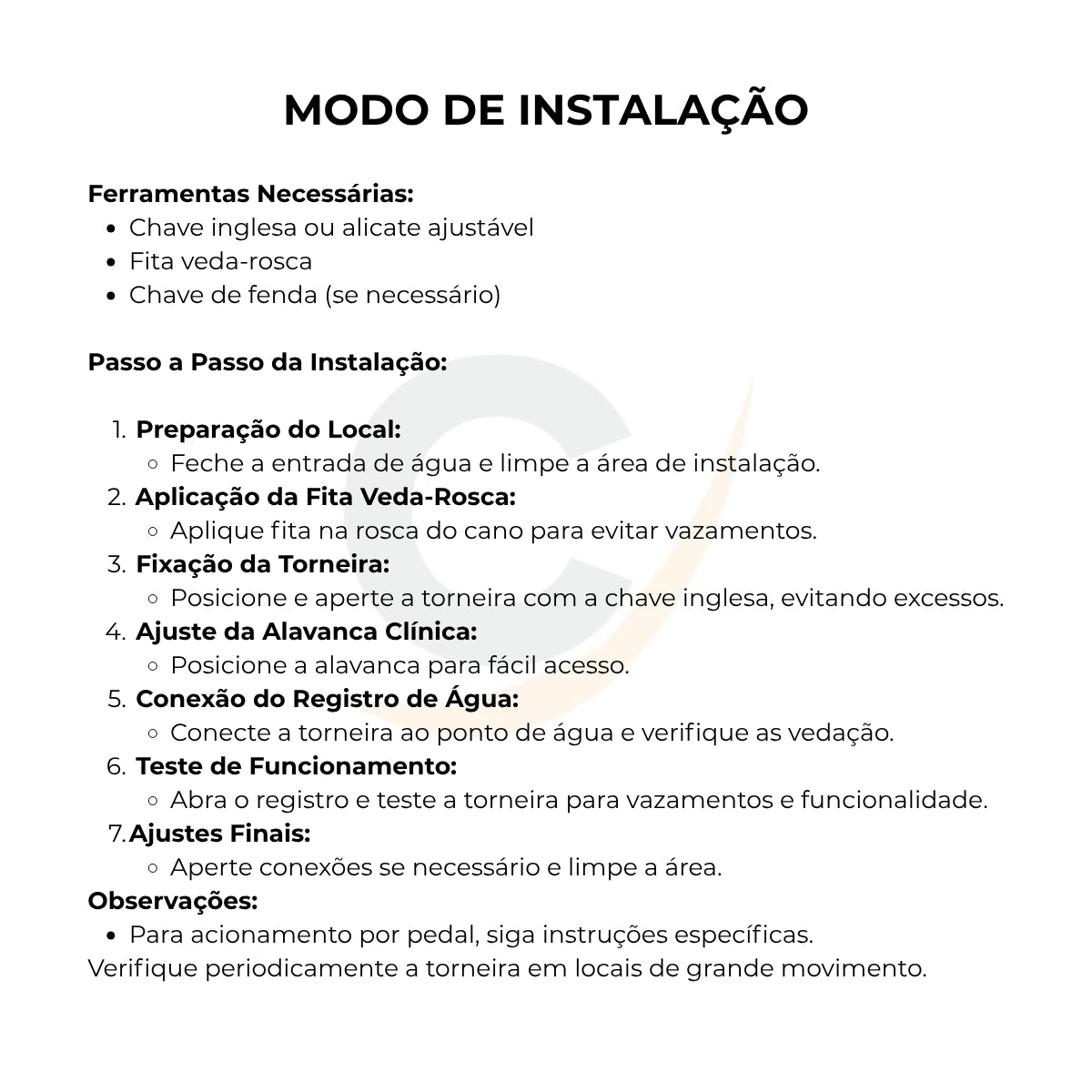 Torneira para bebedouro e filtro de água rosca 1/2 polegada - 13142: modo de instalação