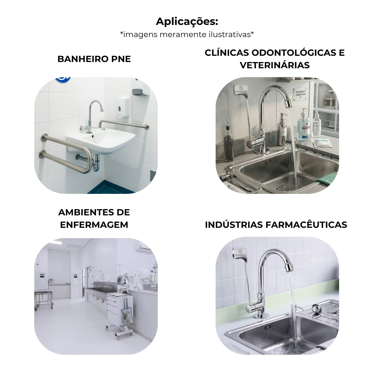Torneira clínica alavanca especial metal bica móvel de mesa 1/4 volta comp - 13152: aplicações