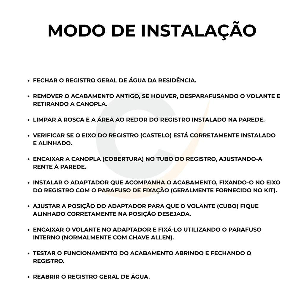 Acabamento quadrado para base Deca - 13208: modo de instalação