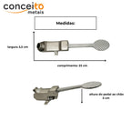 Acionador de pedal mecânico metal para torneira - 13215: medidas: comprimento 23 cm