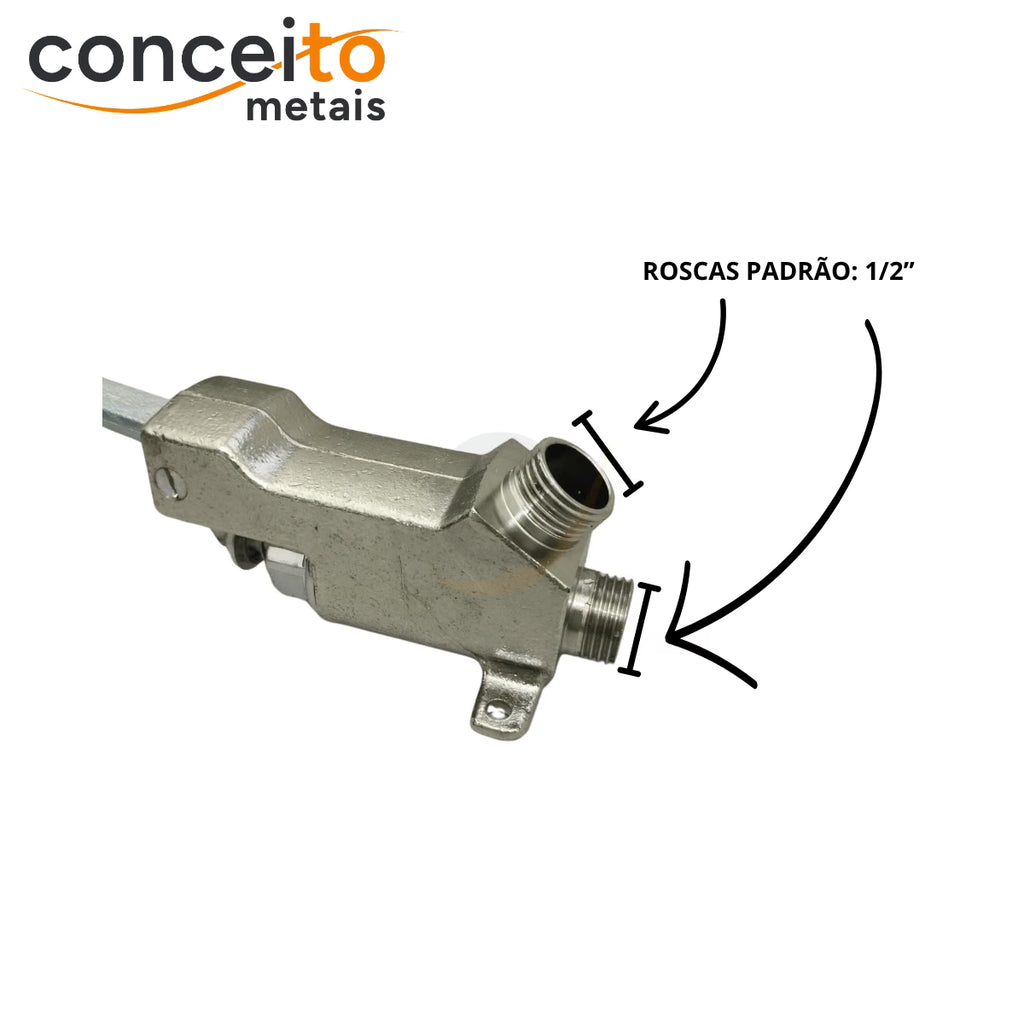 Acionador de pedal mecânico metal para torneira - 13215: roscas padrão de 1/2 polegada